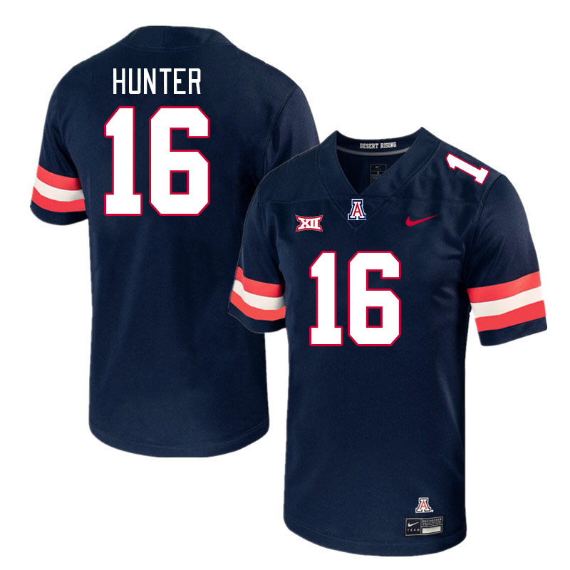 Men #16 Chris Hunter Arizona Wildcats Big 12 Conference College Football Jerseys Stitched-Navy